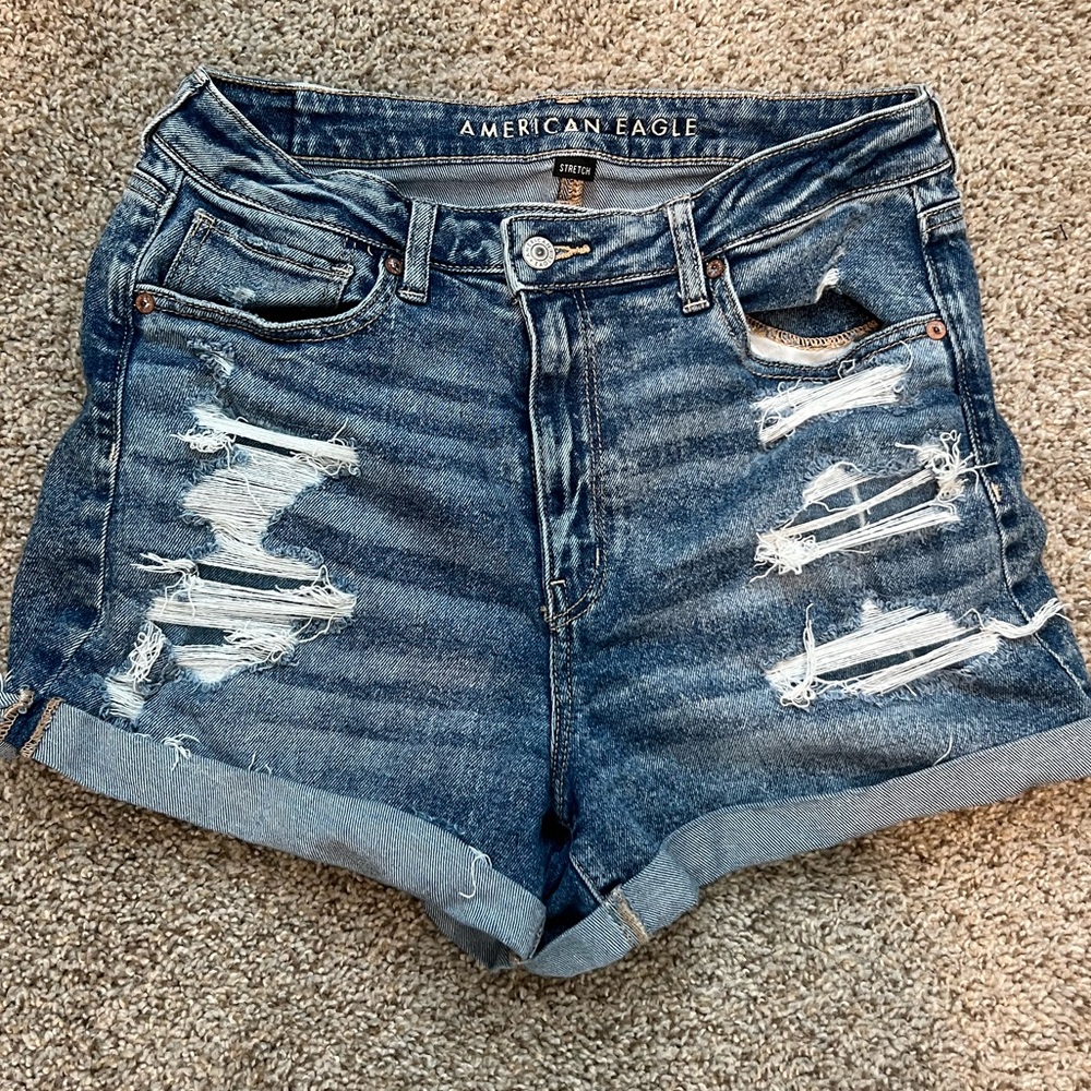 AE STRETCH DENIM MOM SHORT